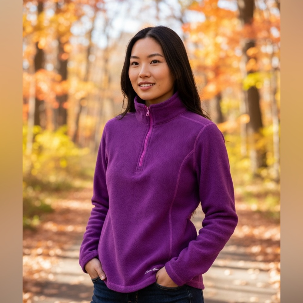 Eddie Bauer - EC - Vibrant Purple Fleece Pullover - Picture 1 of 4